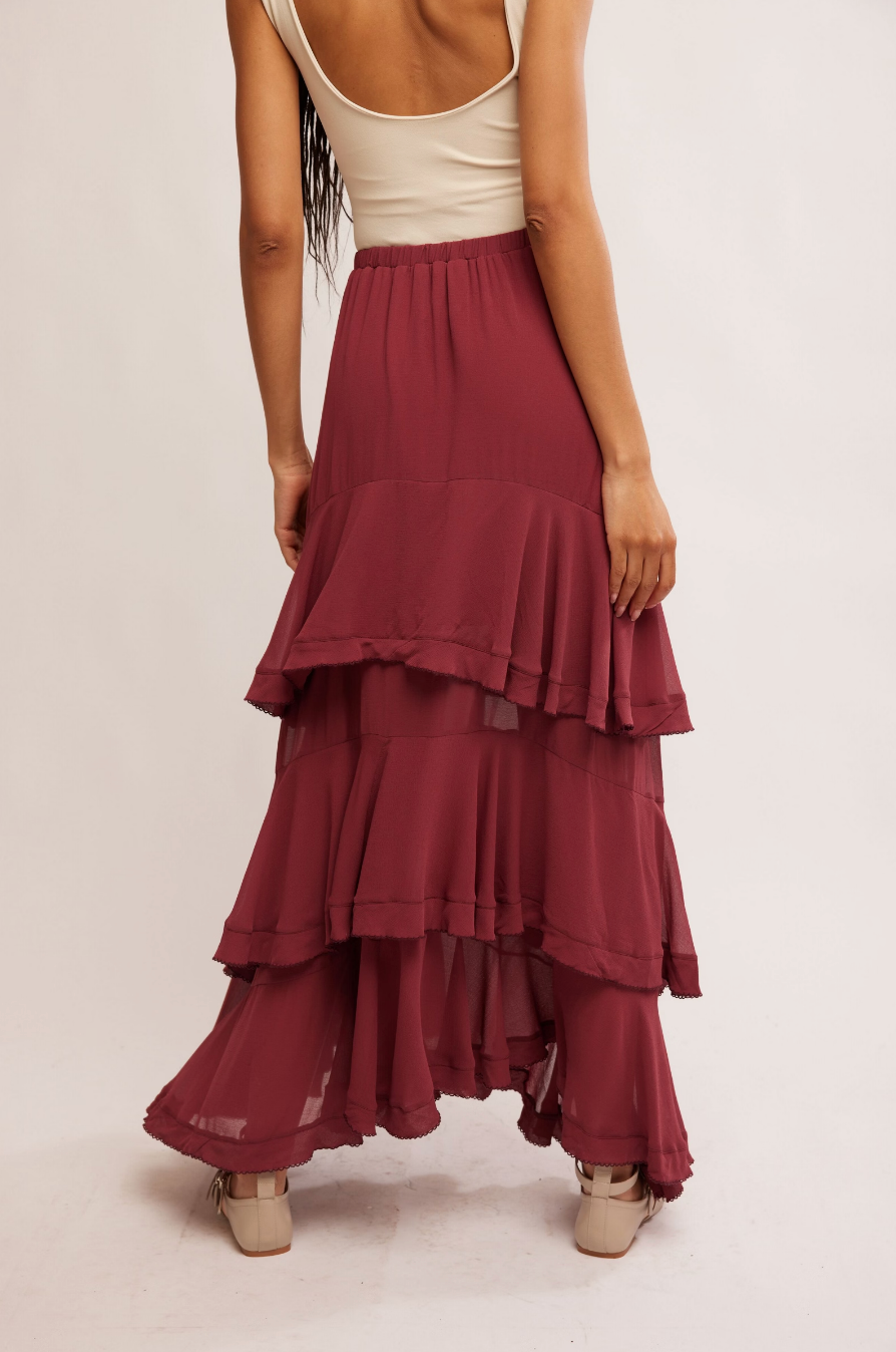 Clementine Maxi Skirt (Aged Red) | Free People