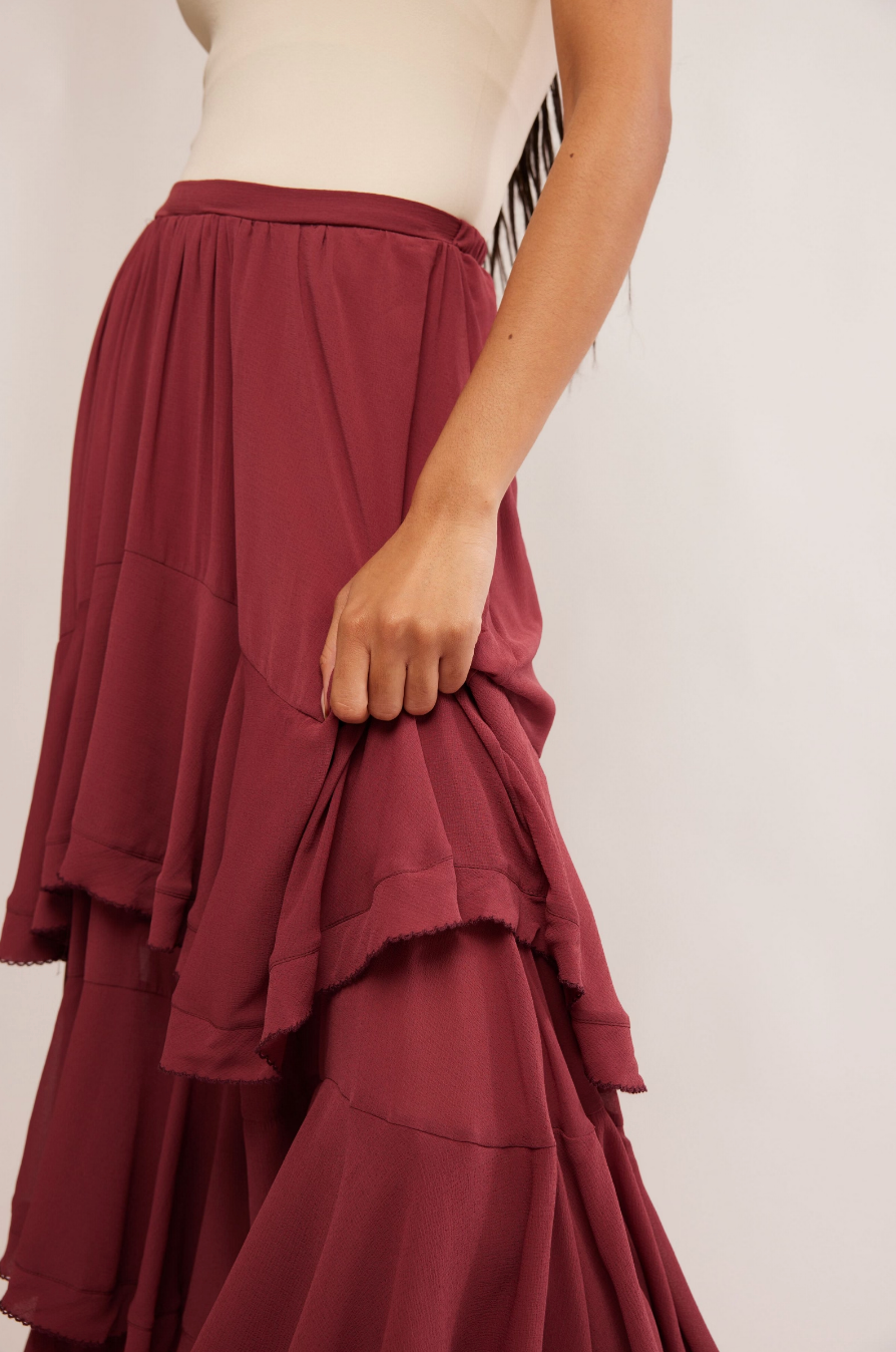 Clementine Maxi Skirt (Aged Red) | Free People