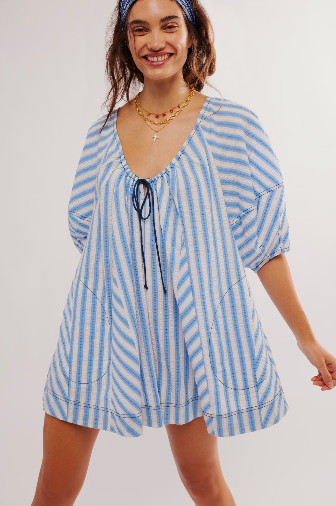 Bop Around Romper (Oxford Combo) | Free People