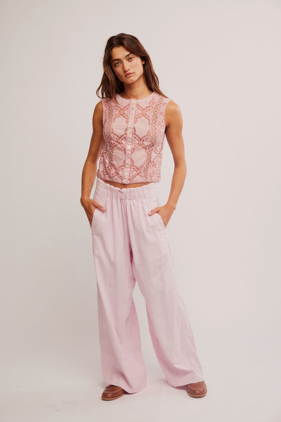 Days End Linen Pull-On (Pink-a-boo) | Free People