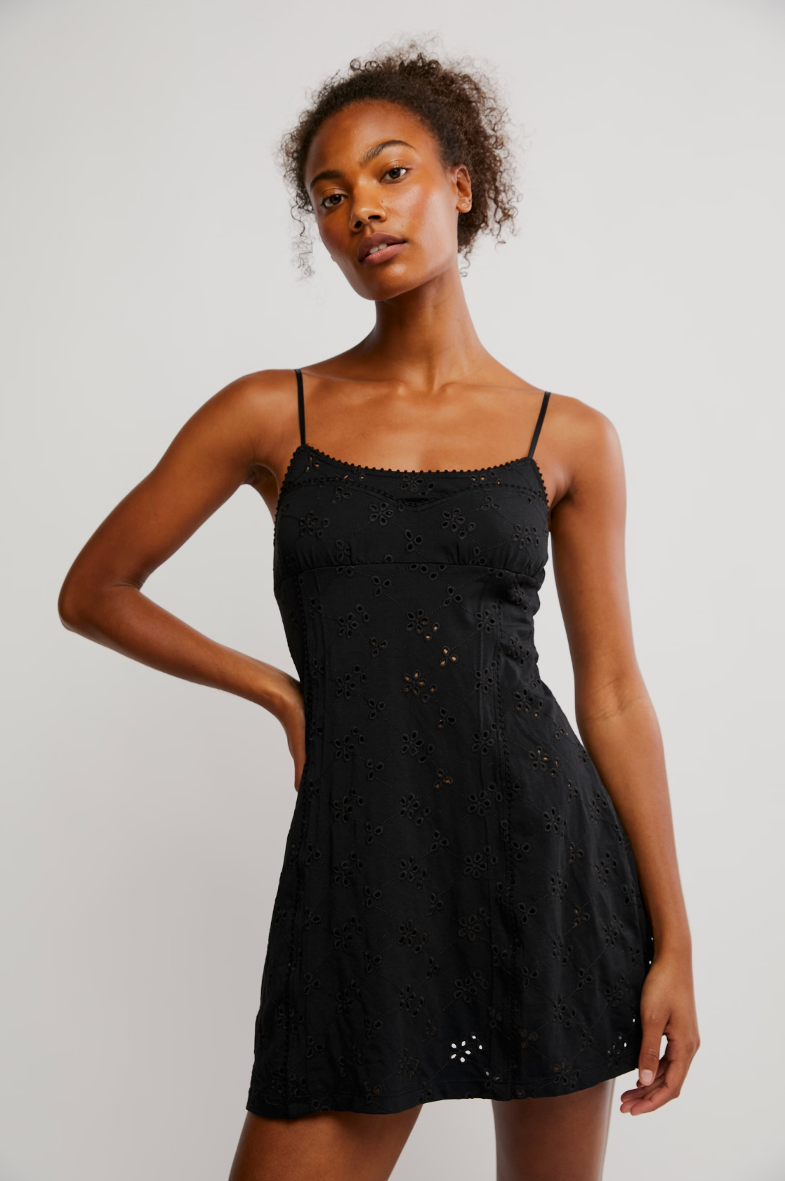 Full Bloom Mini Slip (Black) | Free People