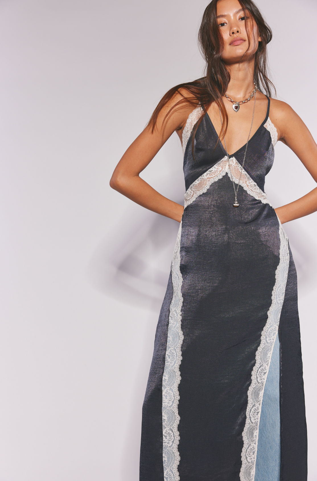 Some Kind of Love Maxi Slip (Black Combo) | Free People