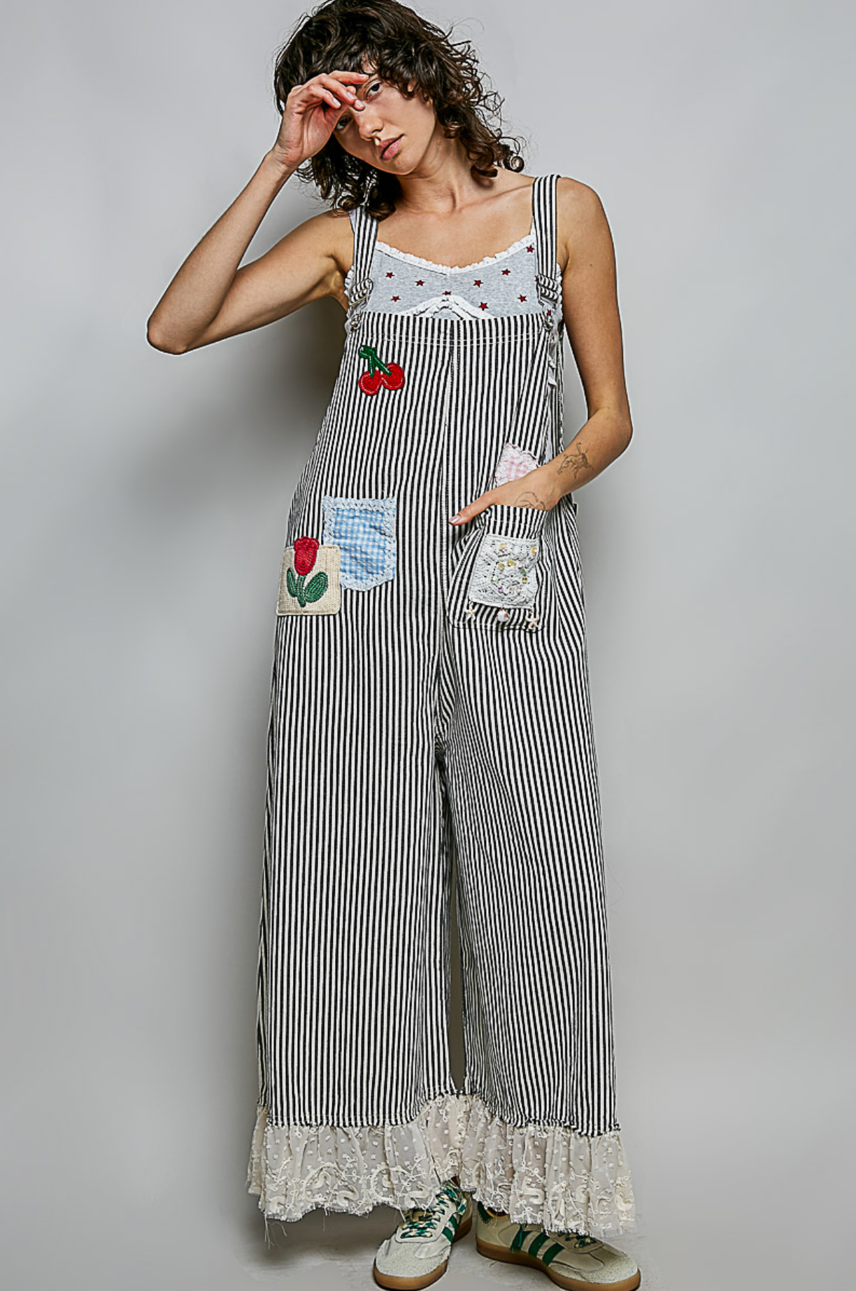 Railroad Chic Patchwork Jumpsuit