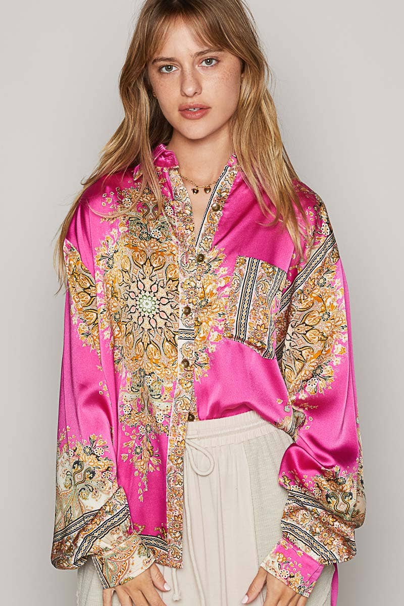 Silky Paisley Button-Down