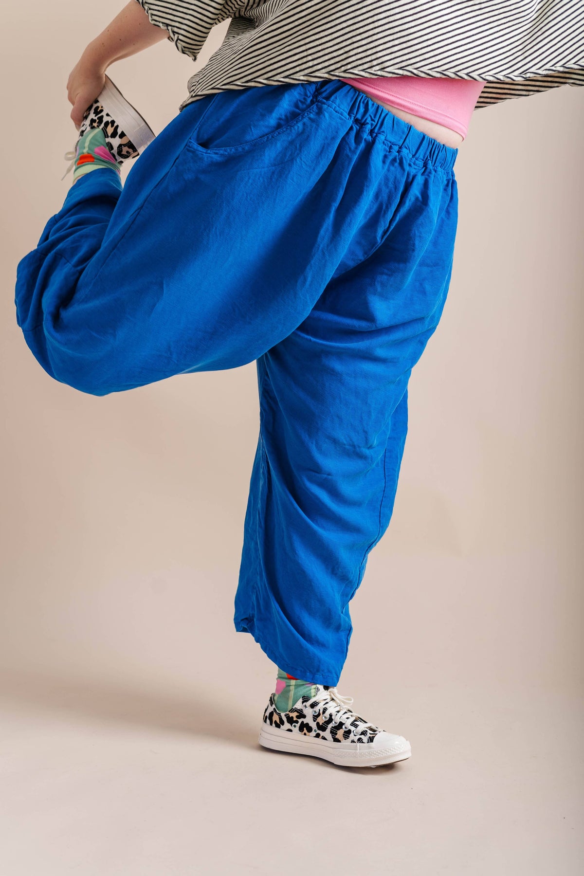 Bright Blue Linen Balloon Pant | NETTLE STUDIOS
