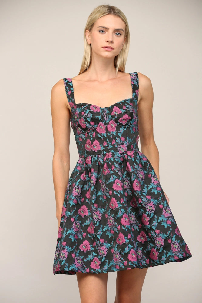 Jacquard Bustier Minidress