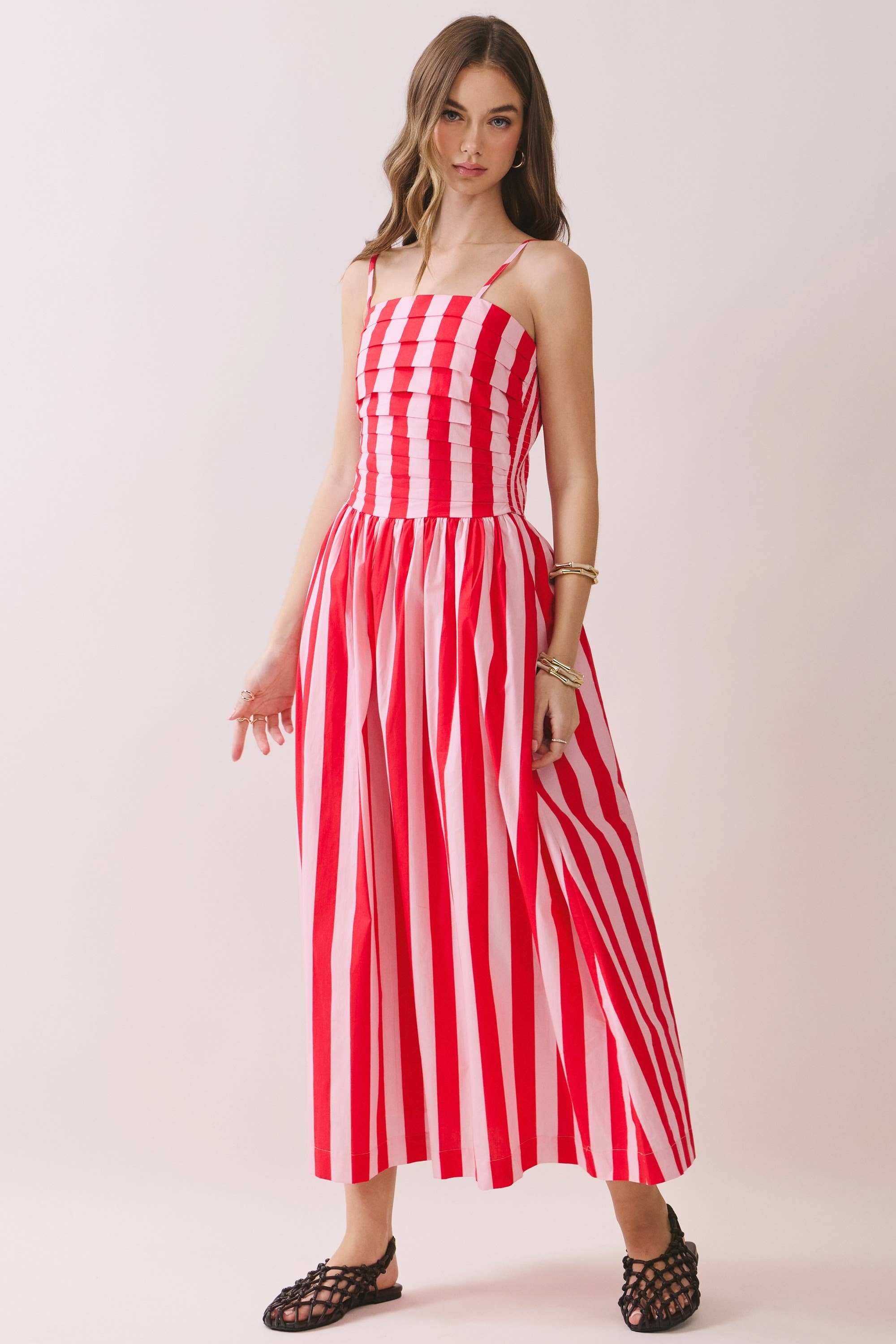 Retro Candystriper Midi Dress