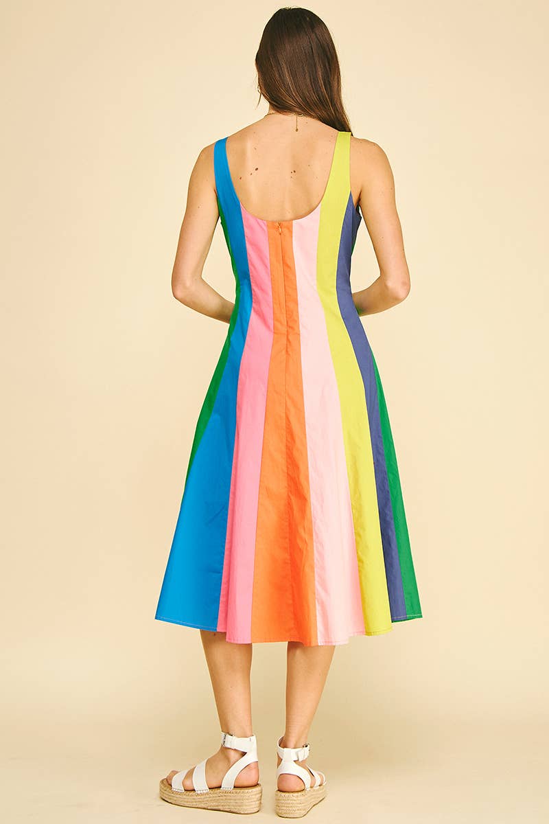 Rainbow Road Midi Dress