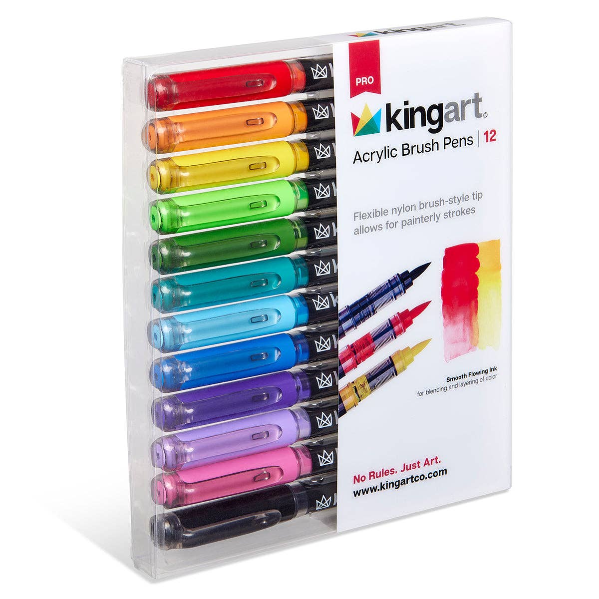 PRO Acrylic Paint Brush Pens - 12 Classic Colors | KINGART