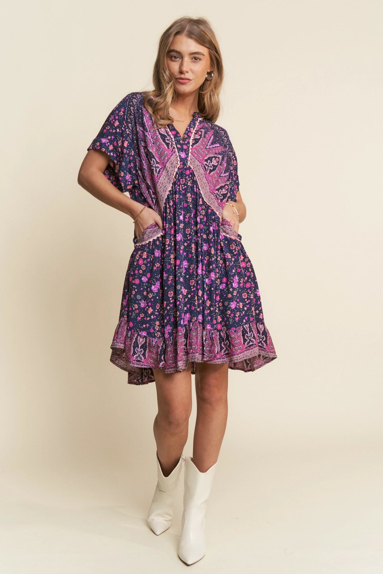 Blackberry Short Sleeve Minidress