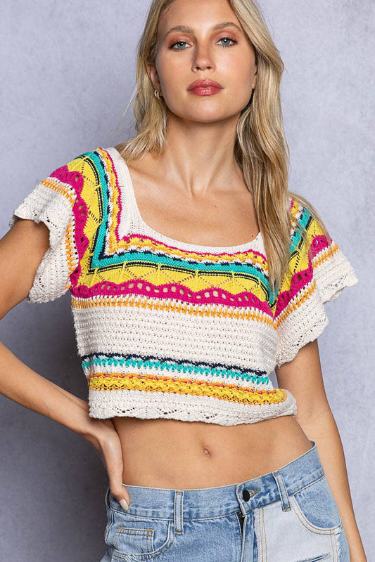 Cropped Butterfly Knit