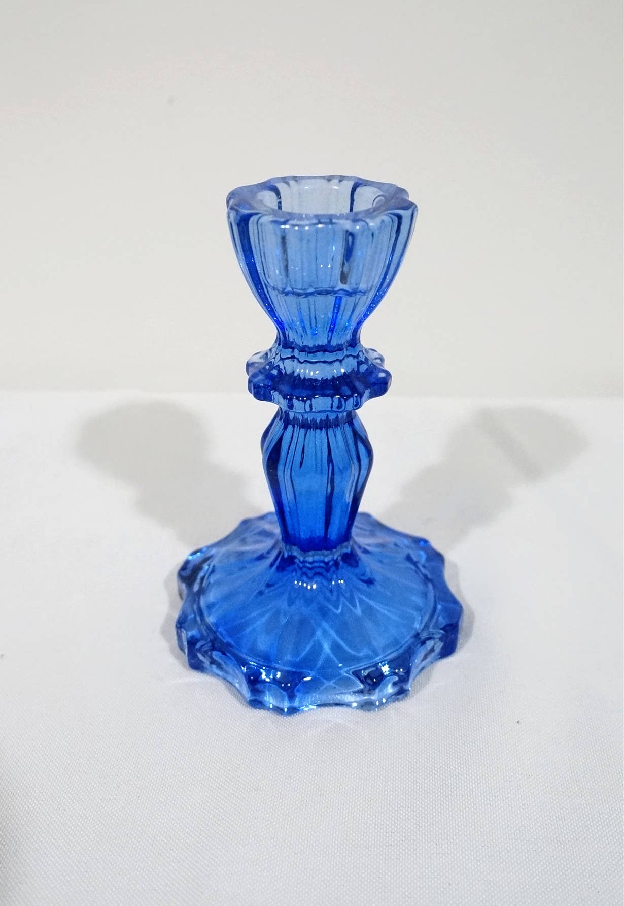 Glass Candlestick Holder, Taper Candle Stand, Tabletop Decor