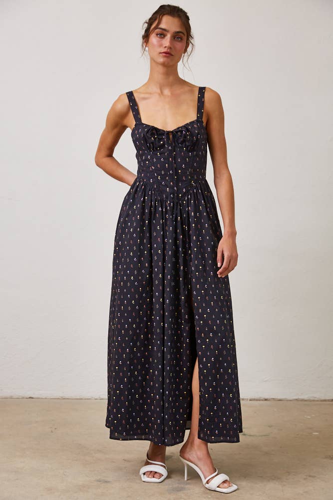 Wild Floral Poplin Maxi Dress