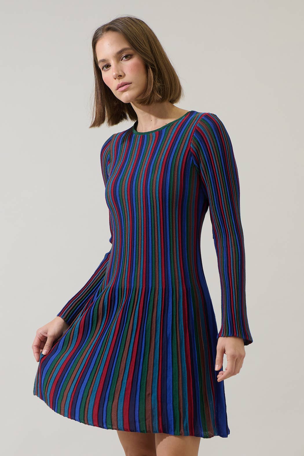 Genesis Rainbow Stripe Knit Minidress