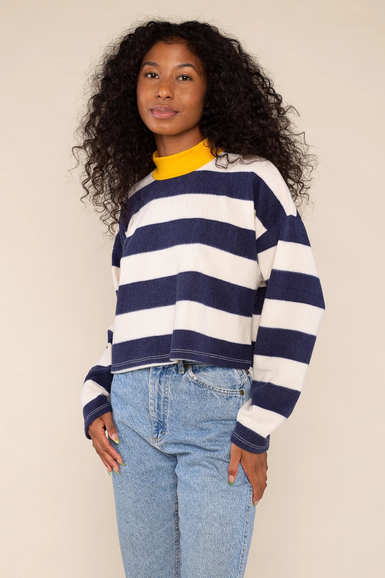 Andy Cropped Mock Neck