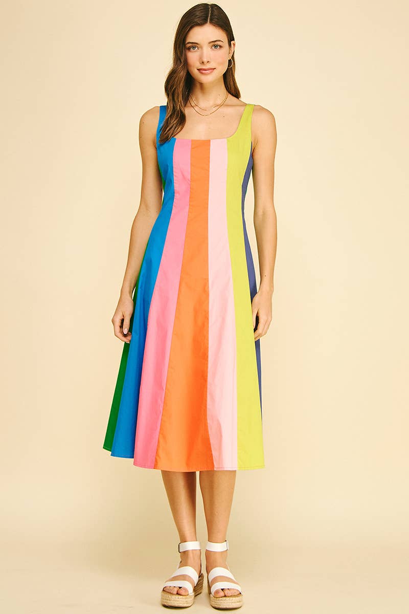 Rainbow Road Midi Dress