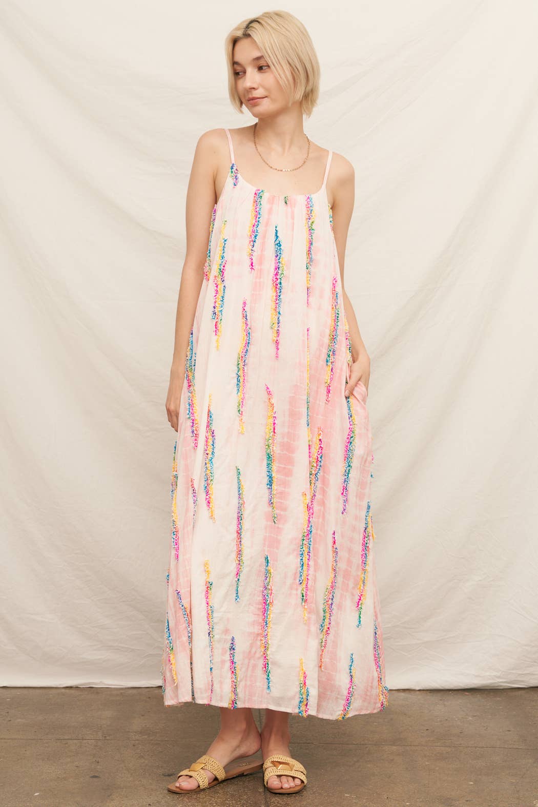 Tufted Tie-Dyed Sundress