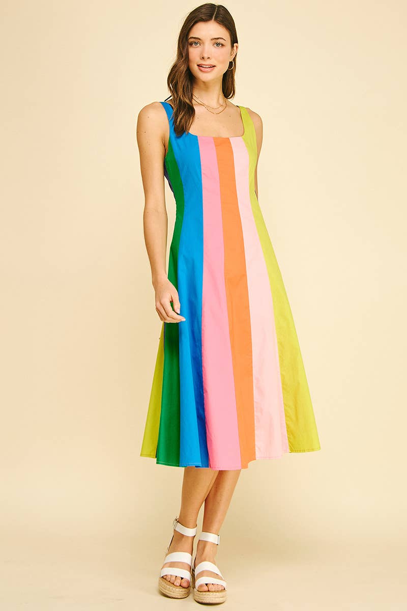 Rainbow Road Midi Dress
