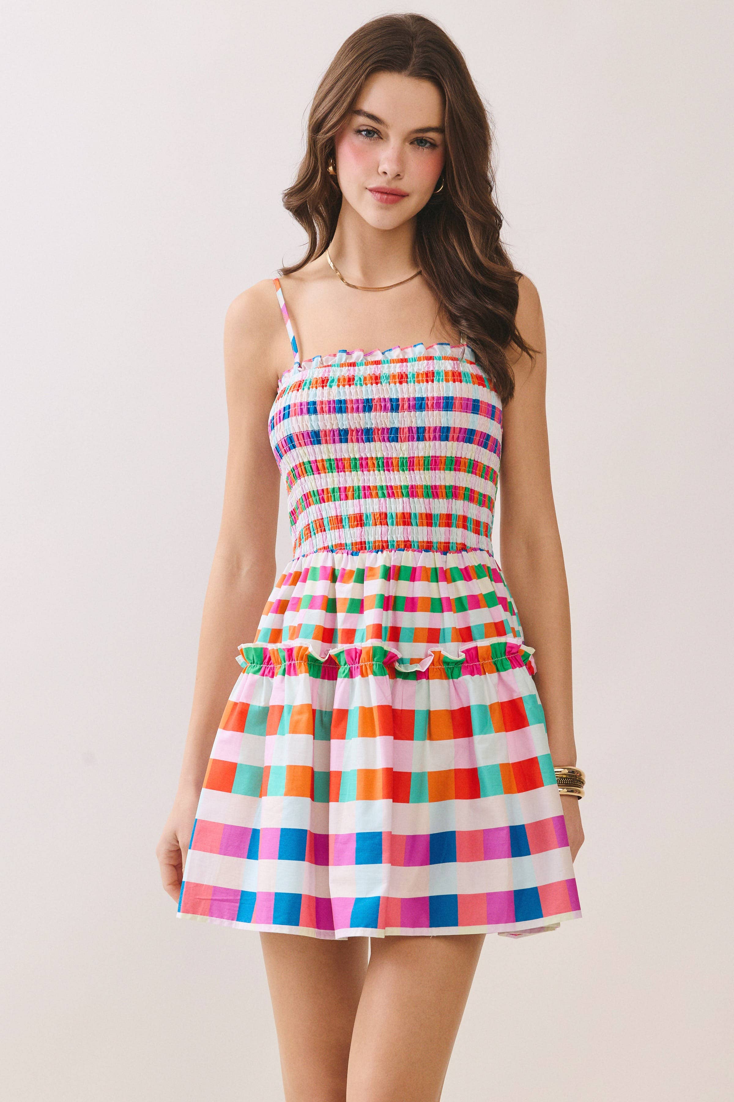 Kaleidoscope Smocked Minidress