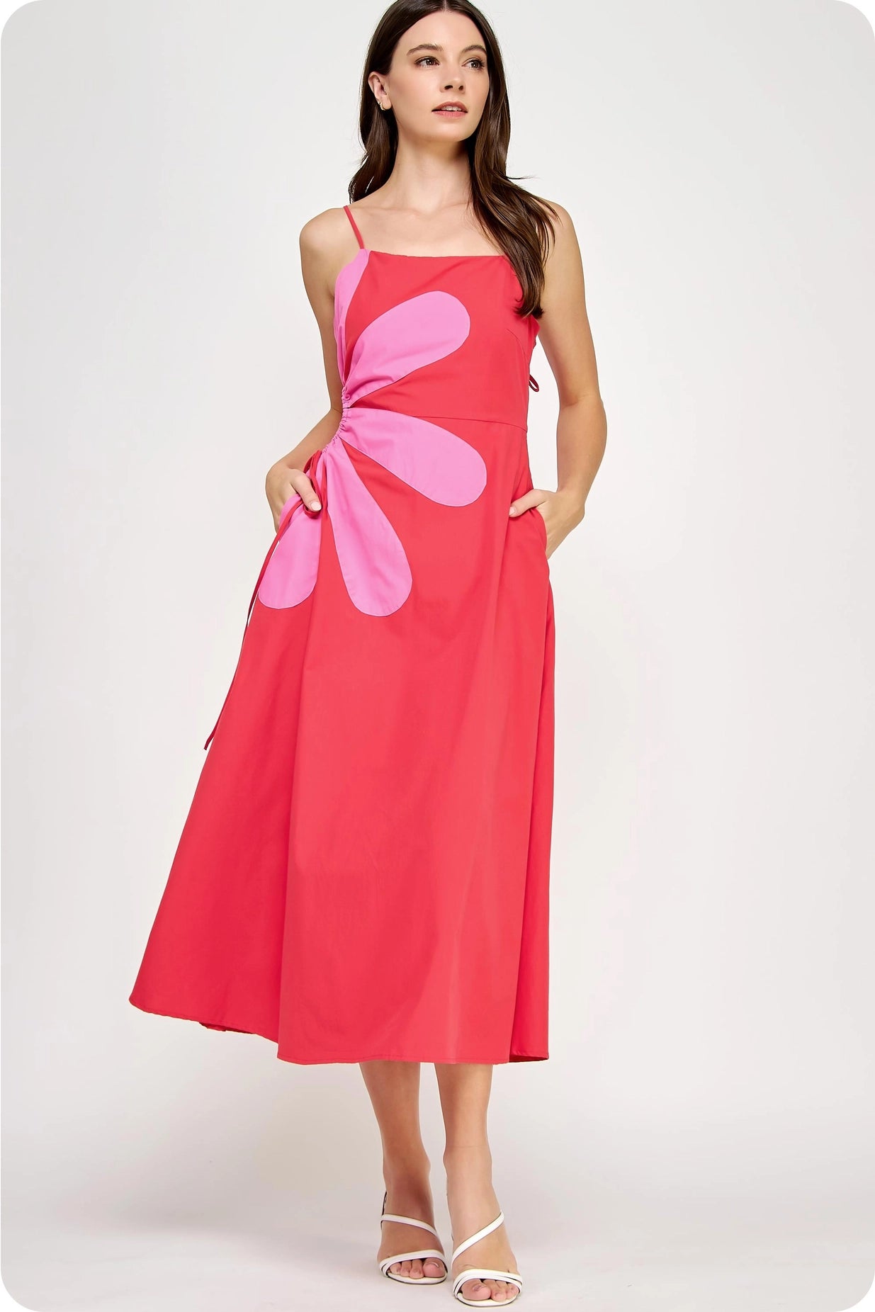Waist Cut-Out Midi Dress
