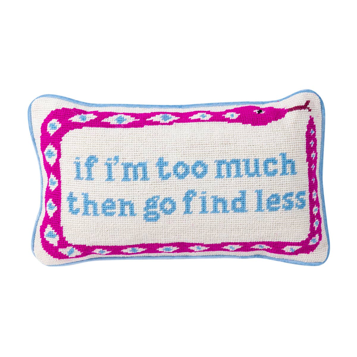 Go Find Less Needlepoint Pillow | FURBISH Studio