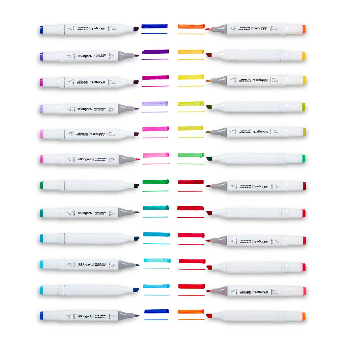 PRO Double-Ended Alcohol Markers - 24 Bright Colors | KINGART