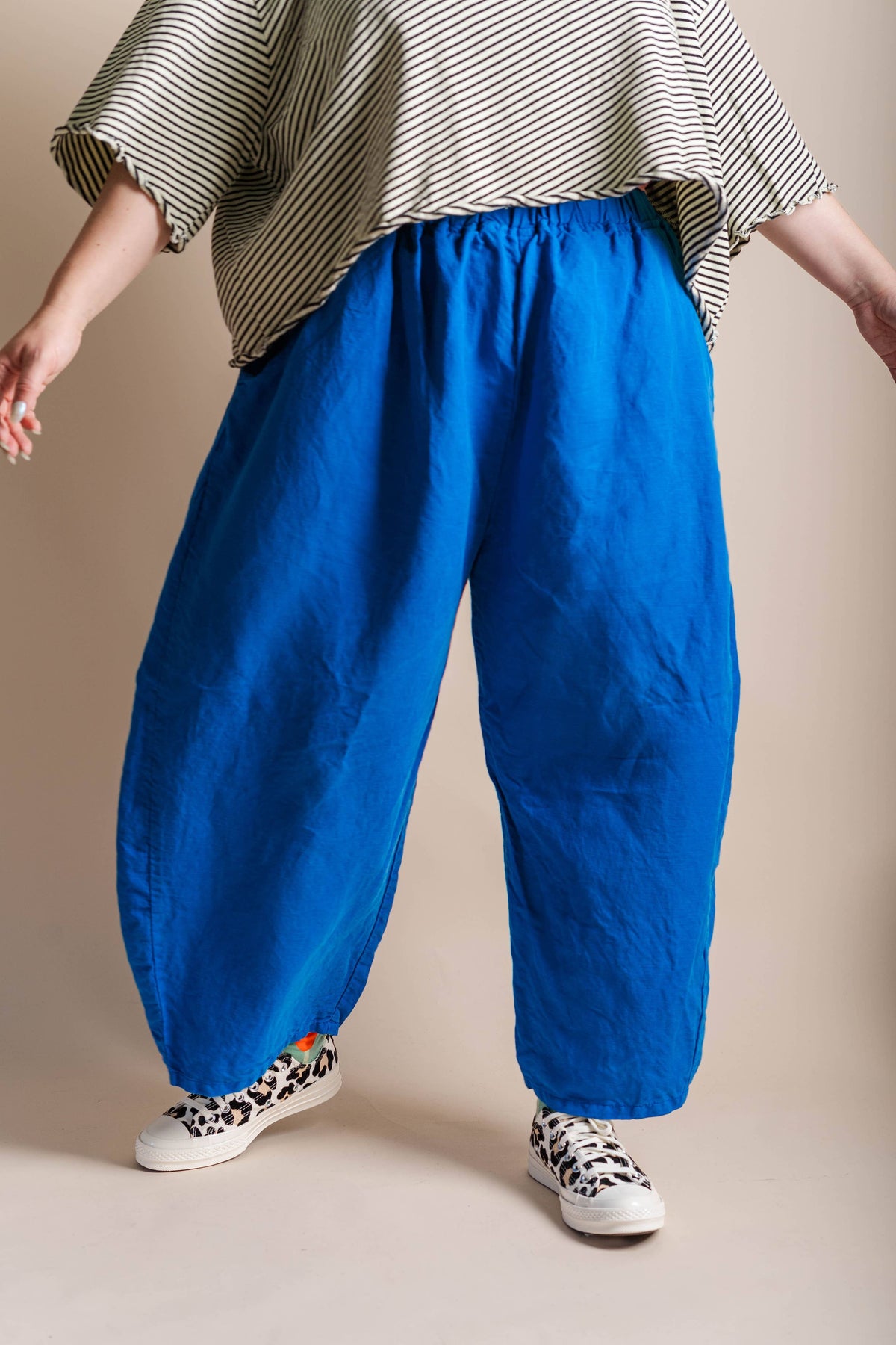 Bright Blue Linen Balloon Pant | NETTLE STUDIOS