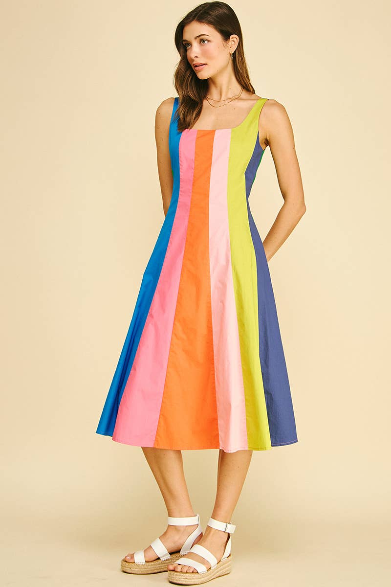 Rainbow Road Midi Dress