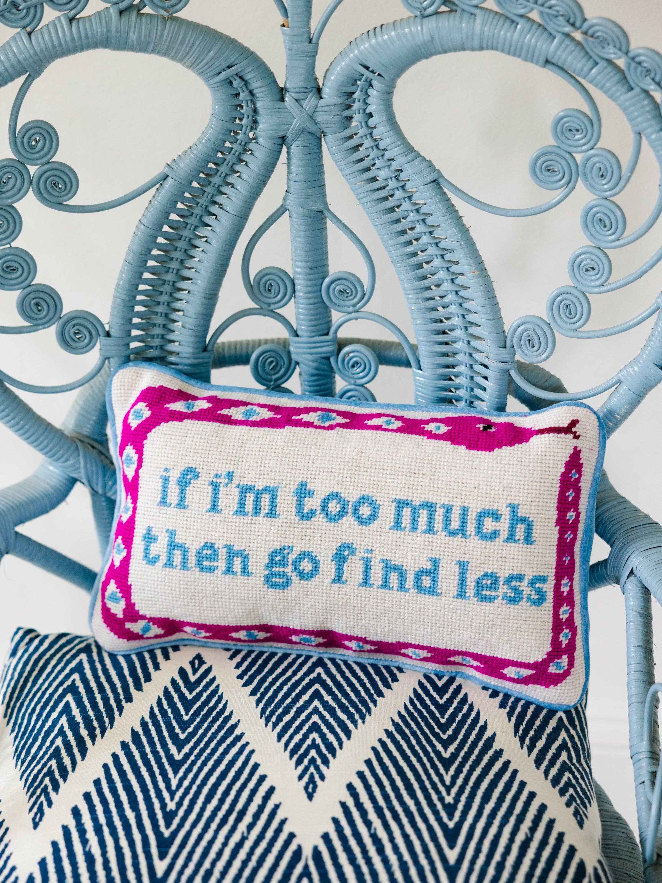Go Find Less Needlepoint Pillow | FURBISH Studio