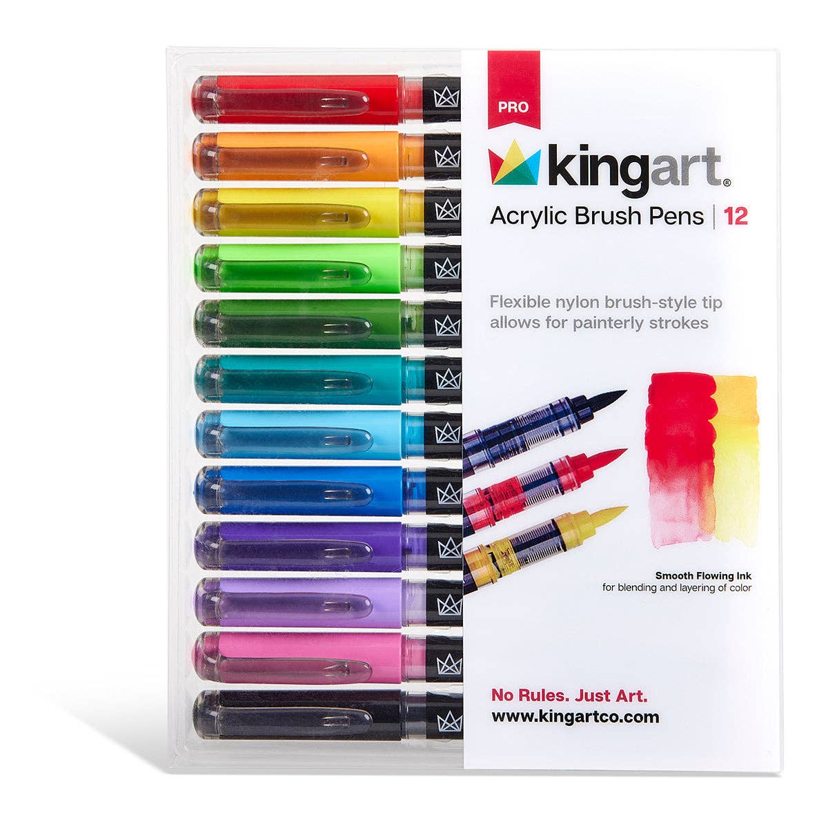 PRO Acrylic Paint Brush Pens - 12 Classic Colors | KINGART