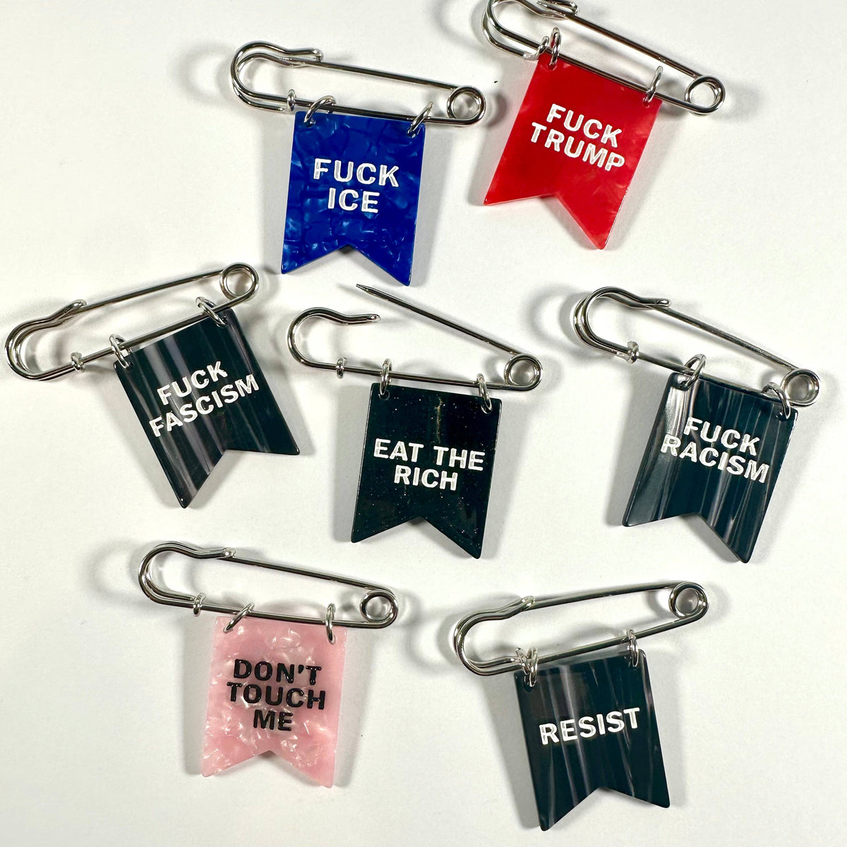 F*ck the Patriarchy Ribbon Safety Pin