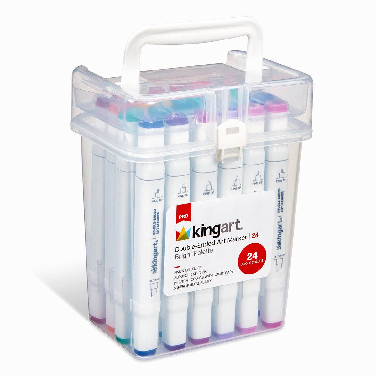 PRO Double-Ended Alcohol Markers - 24 Bright Colors | KINGART