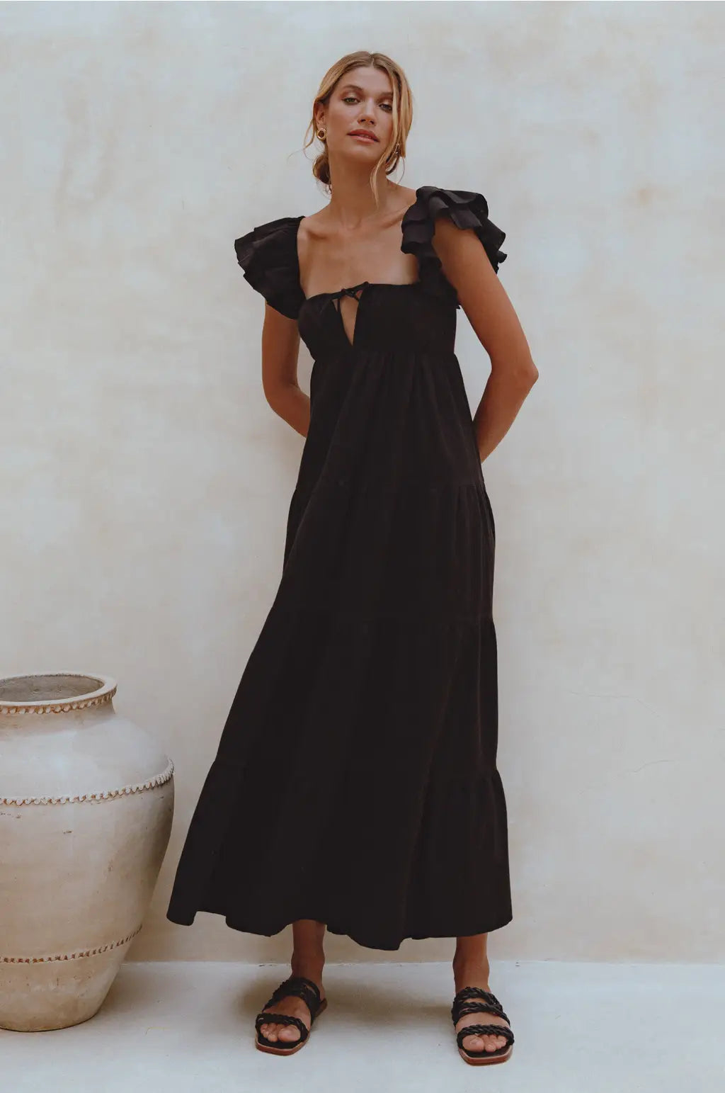 Dragonfly Linen Maxi Dress