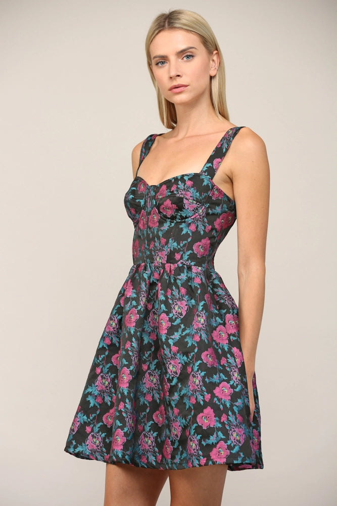 Jacquard Bustier Minidress