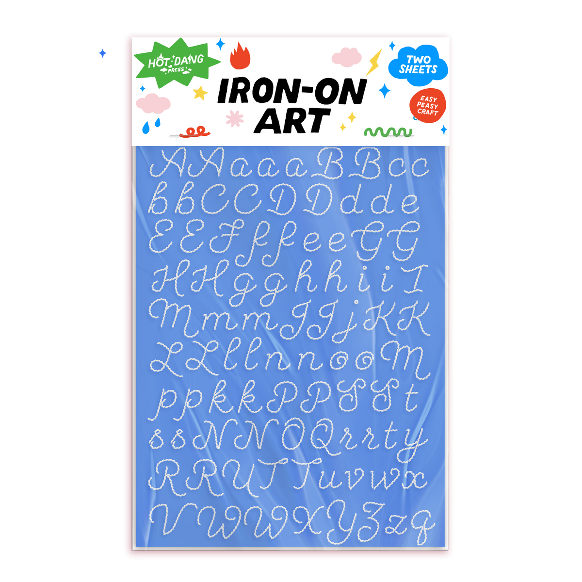 IRON-ON APPLIQUE Alphabet Cream Sheet Set