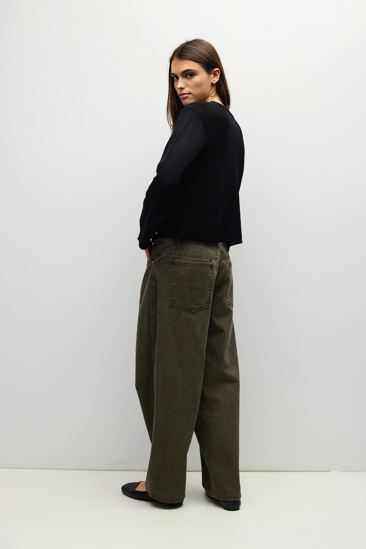 The Morgan Cardigan (Open Button Hole Long Sleeve Cardigan, Black) | All Row