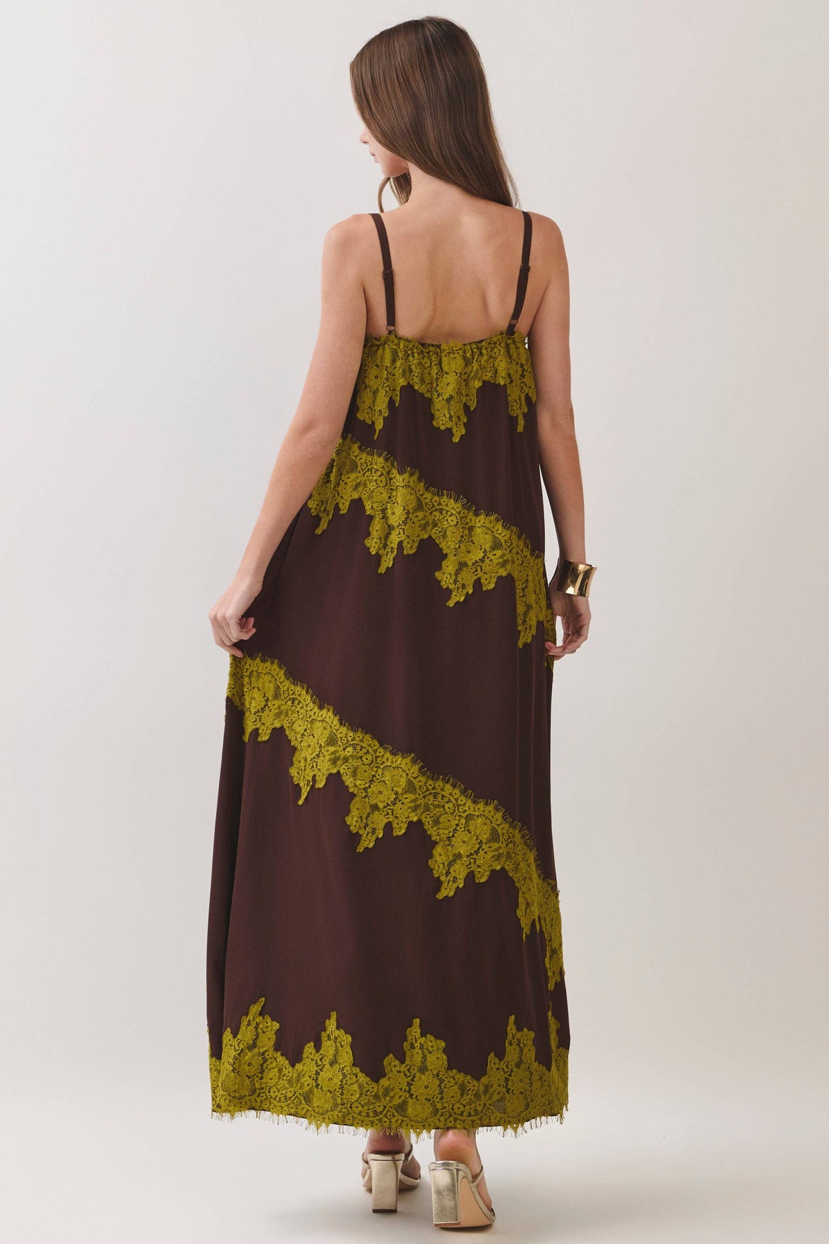 Kiwi Lace Contrast Maxi Dress