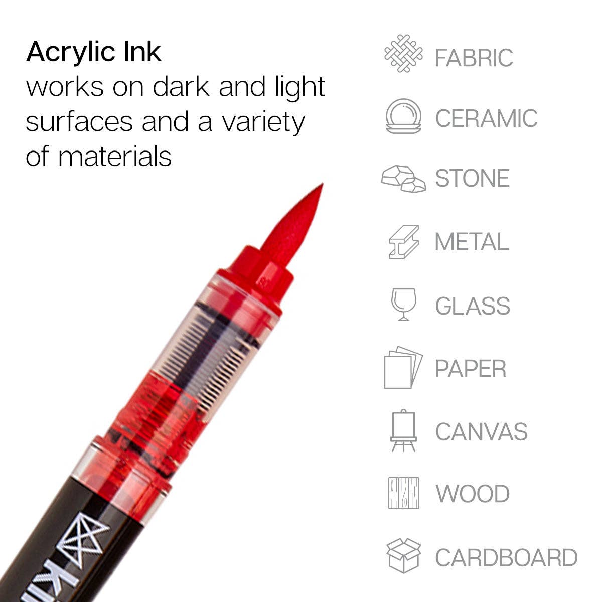 PRO Acrylic Paint Brush Pens - 12 Classic Colors | KINGART