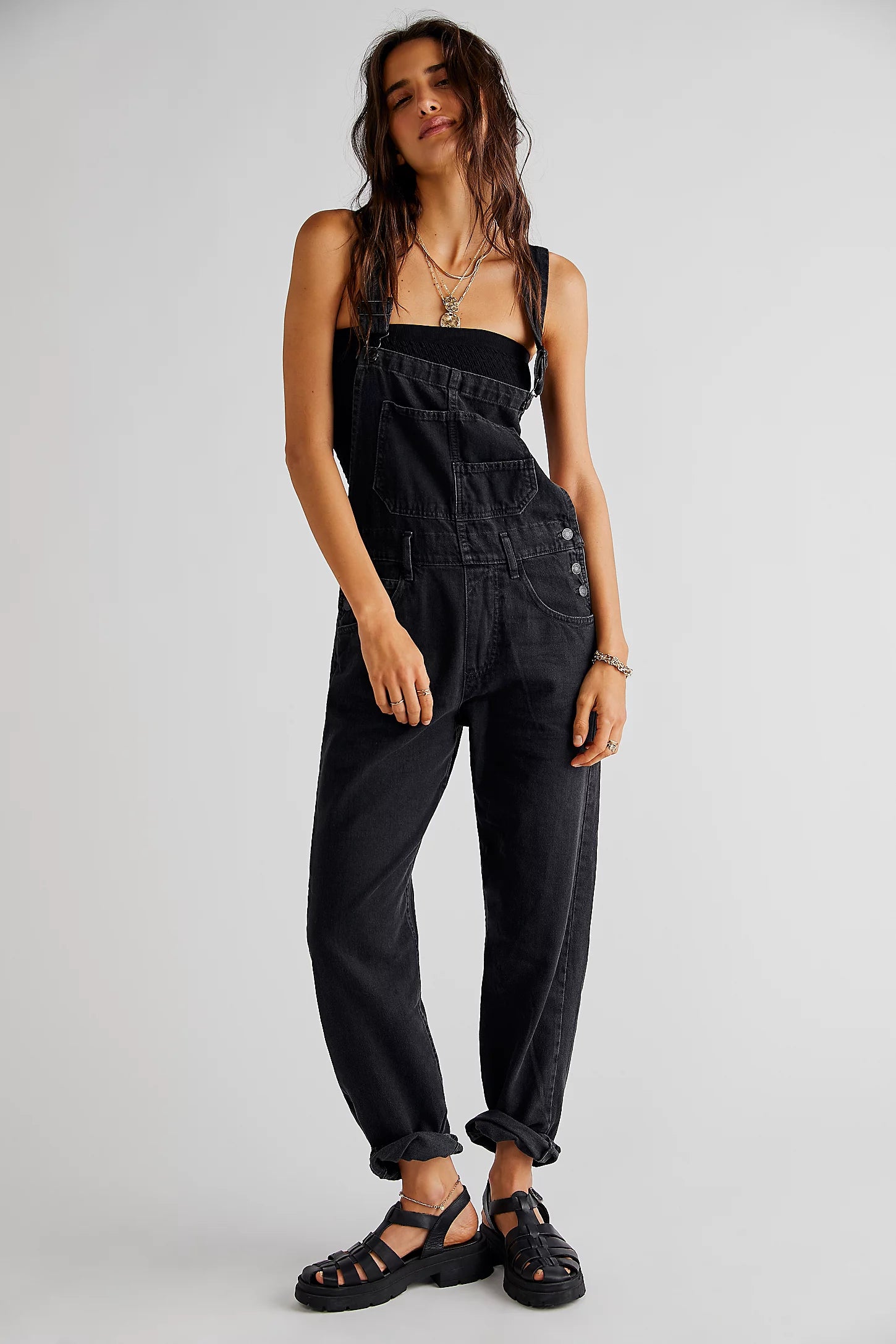 Ziggy Denim Overall (Mineral Black) | Free People