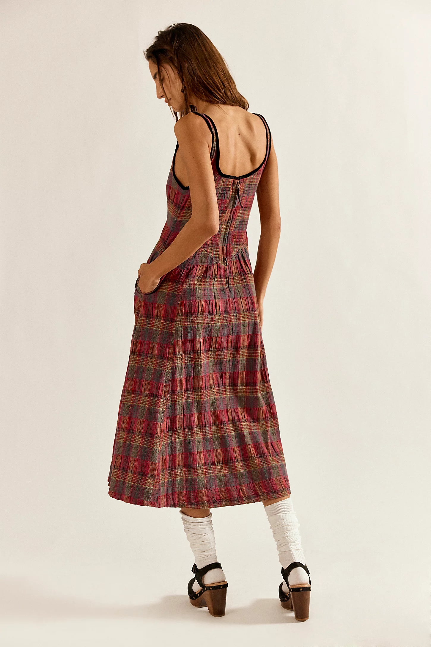 Freya Plaid Midi (Cherry Combo) | Free People