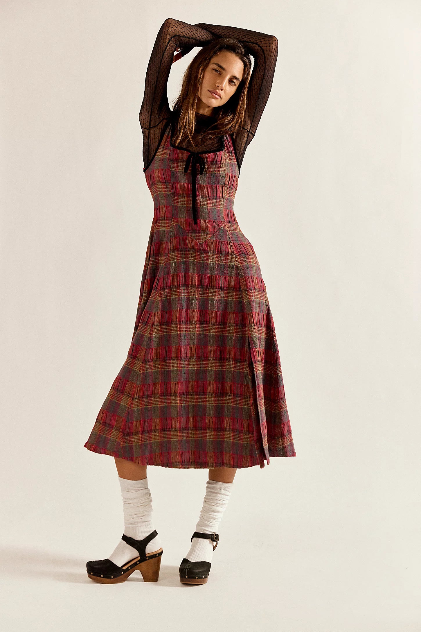 Freya Plaid Midi (Cherry Combo) | Free People