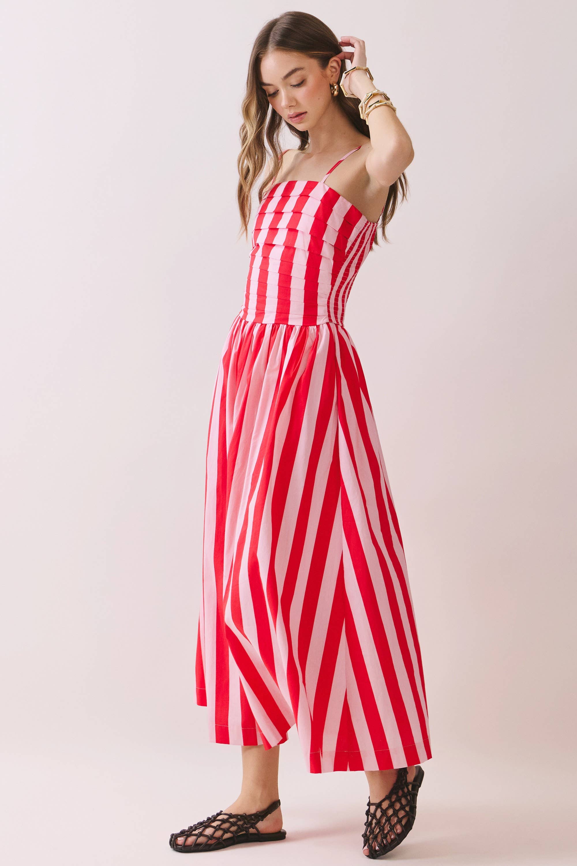 Retro Candystriper Midi Dress