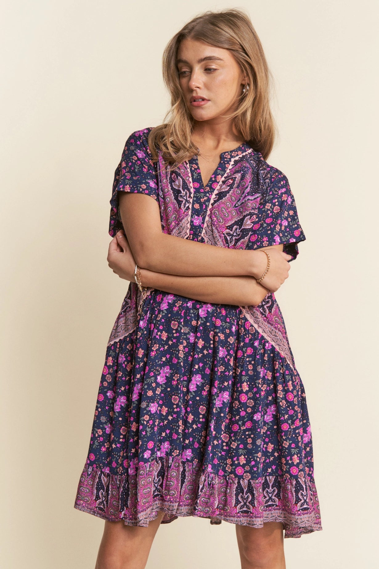 Blackberry Short Sleeve Minidress