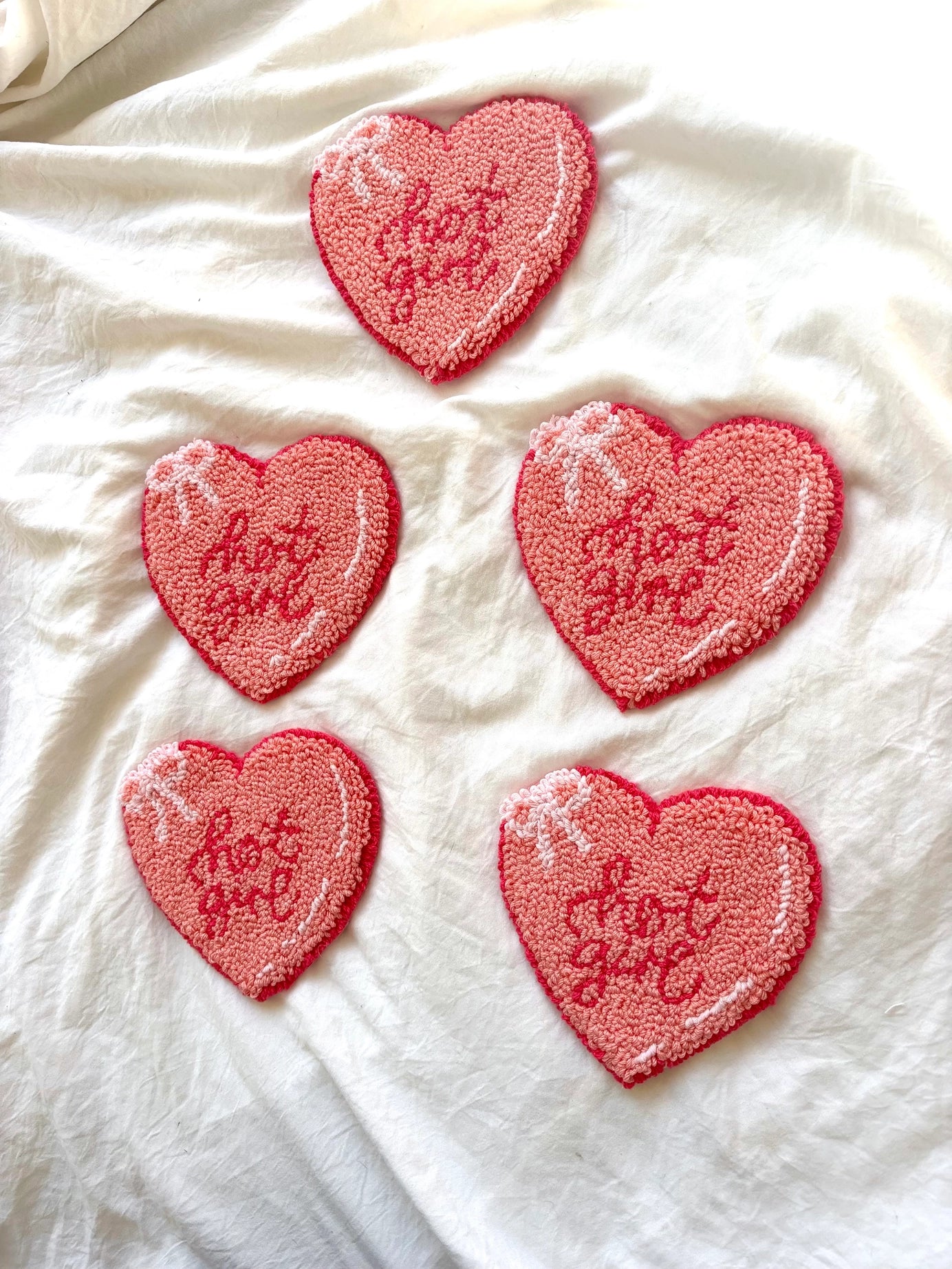 Handmade Tufted Coaster / Mug Rug (HOT GIRL)