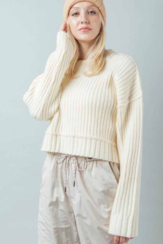Essential Cropped Sweater | Ivory