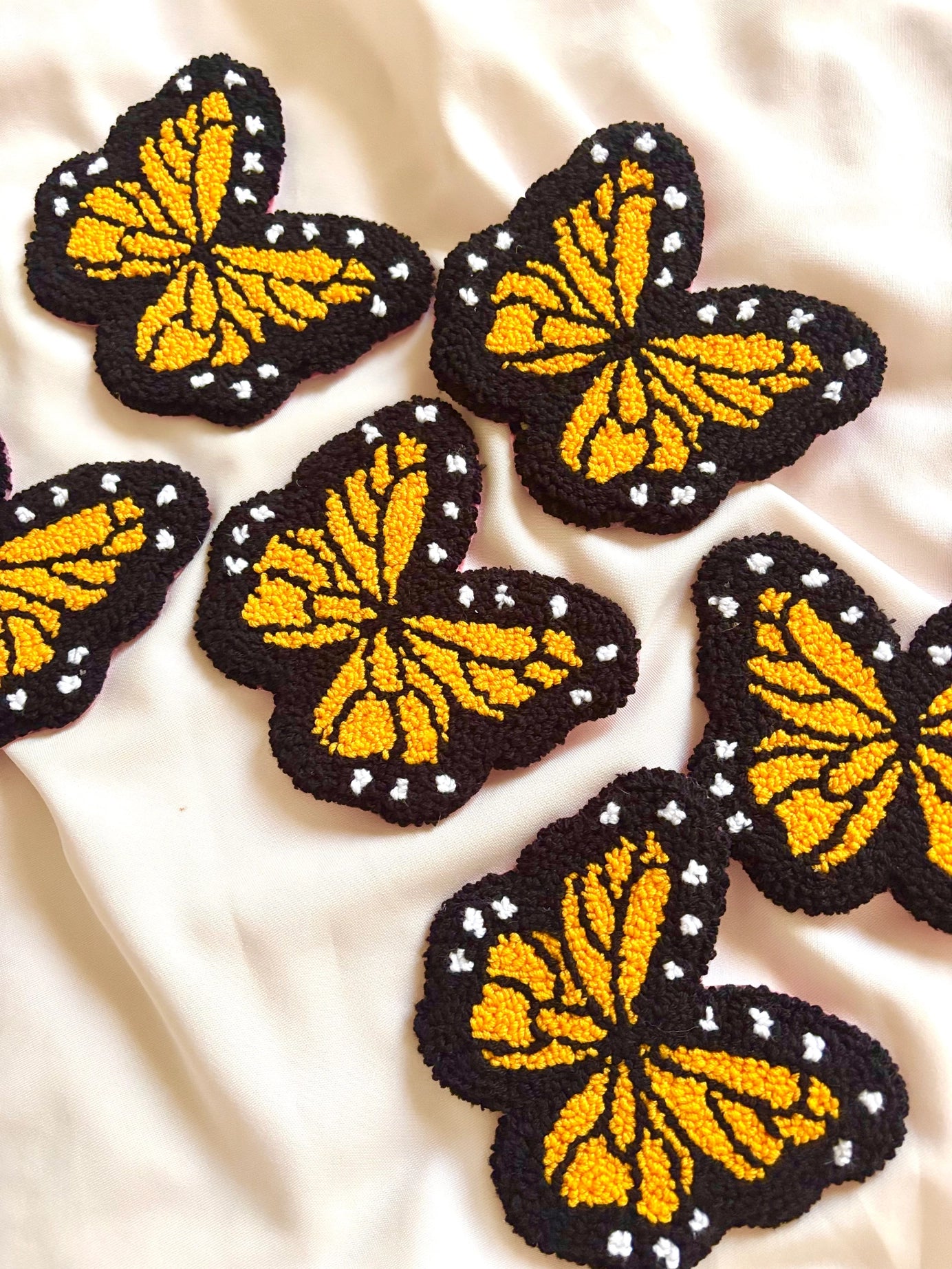 Handmade Tufted Coaster / Mug Rug (Monarch)