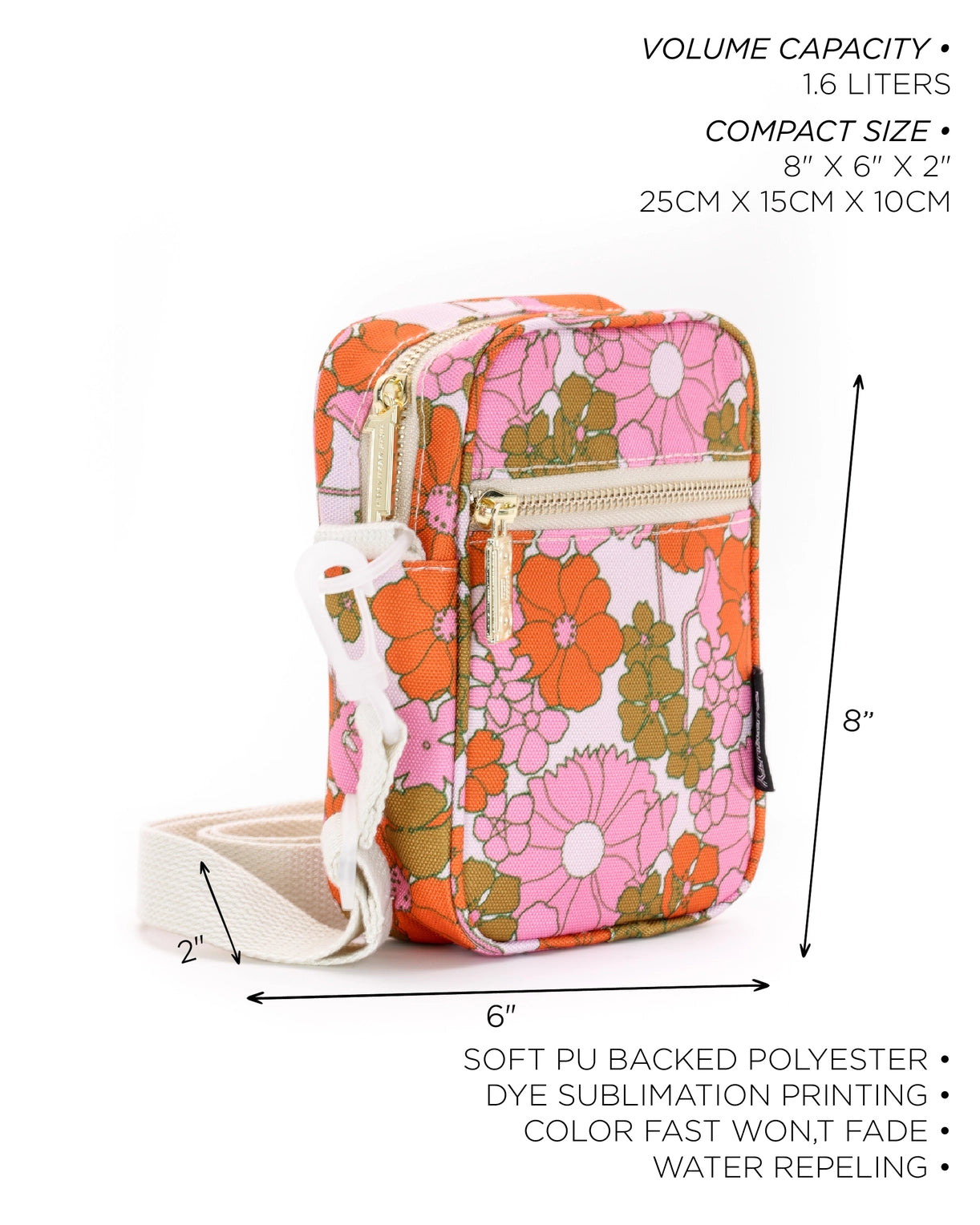 Crossbody Sidekick Sling Bag | Tangerine Blossom