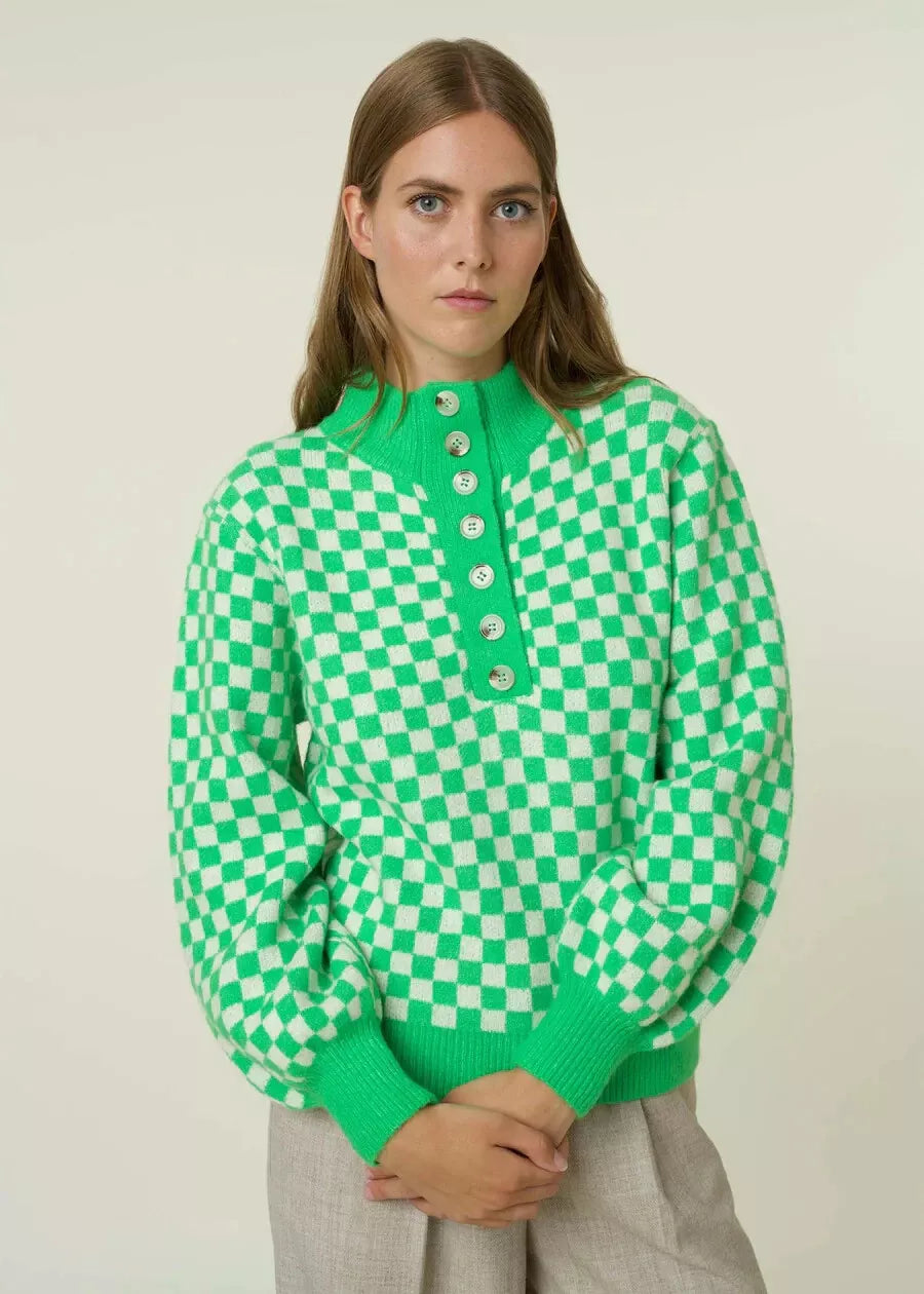 Vert Checkerboard Turtleneck | FRNCH