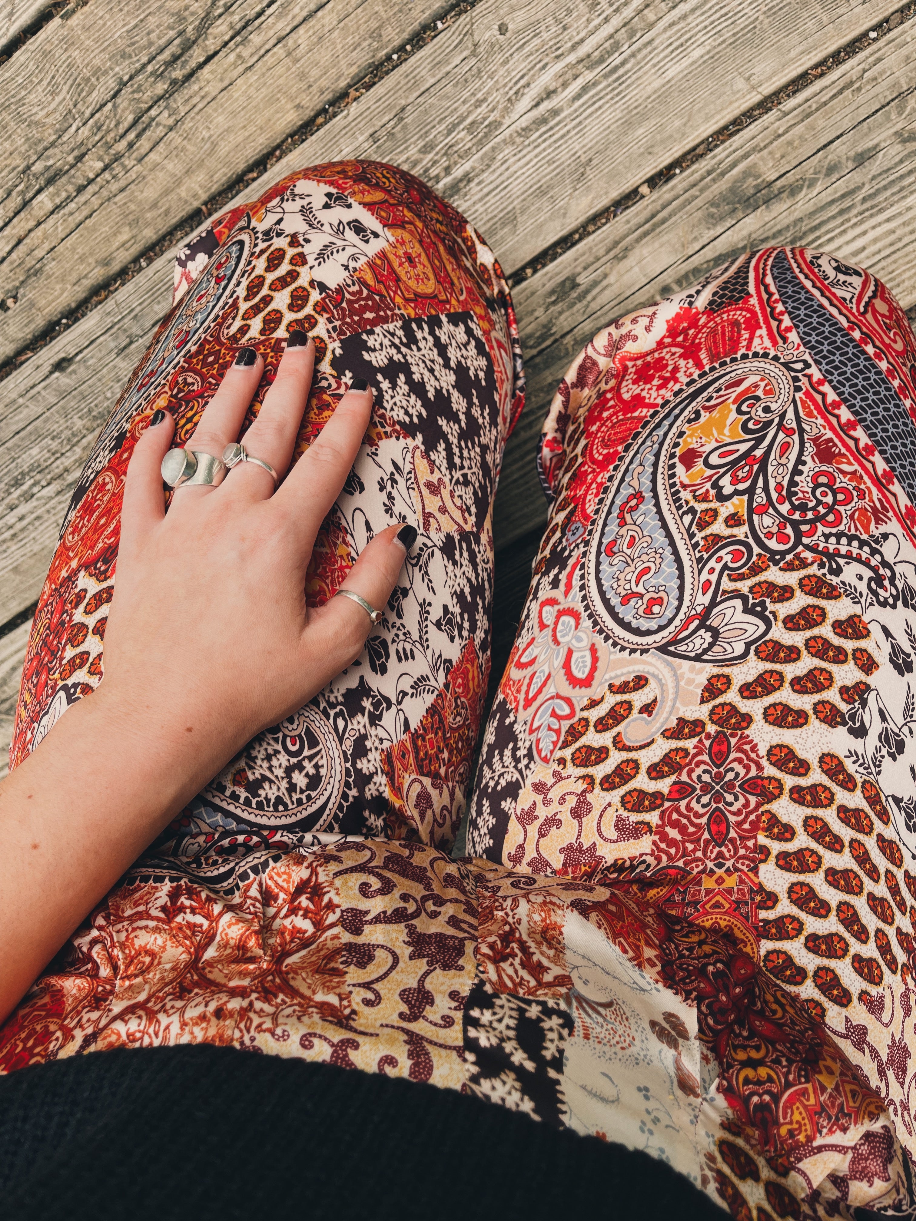 Paisley Satin Flowy Pants