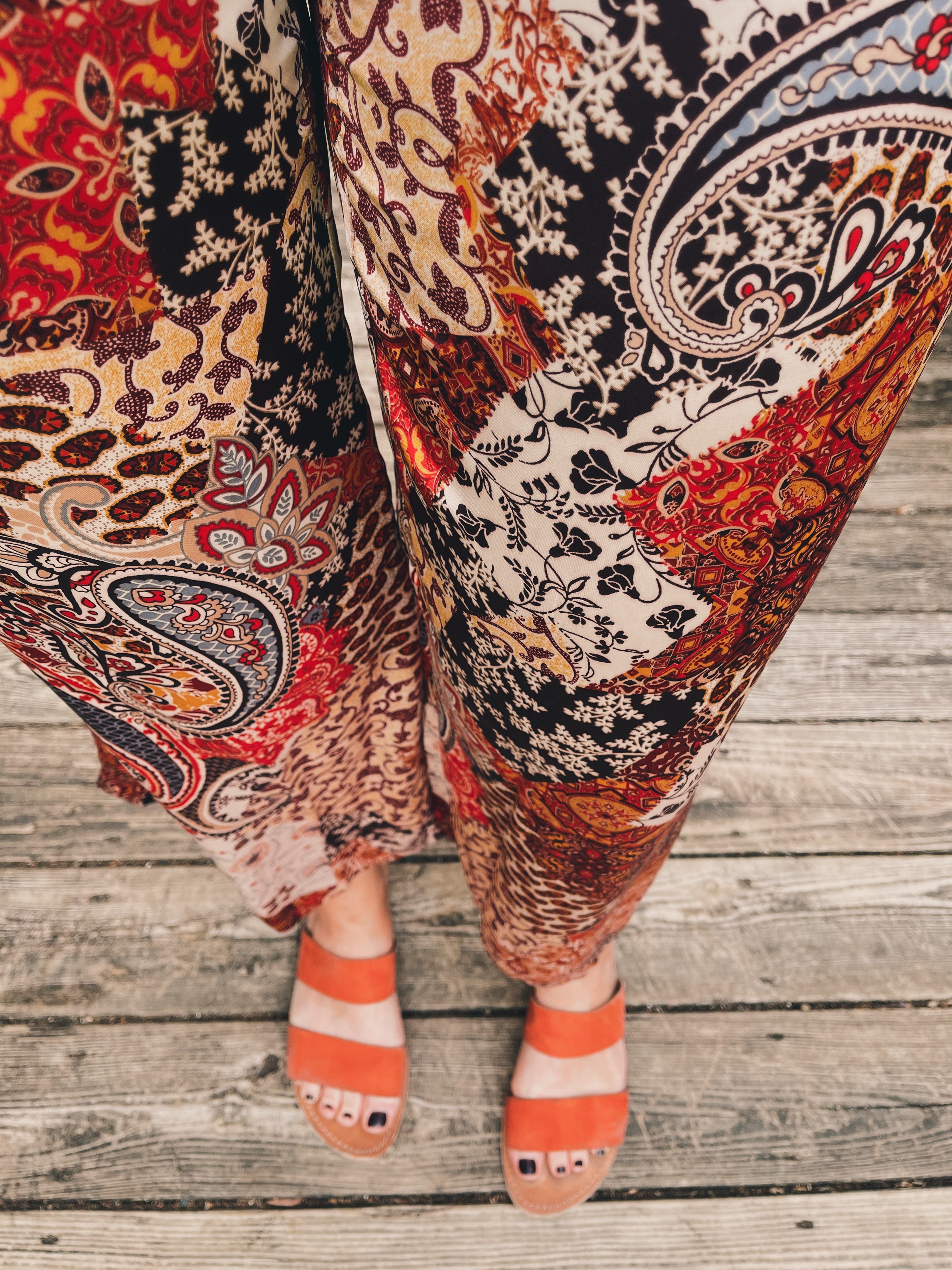 Paisley Satin Flowy Pants